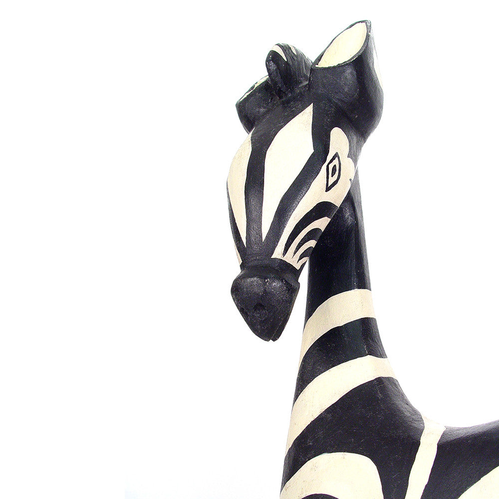 Standing Wooden Zebra
