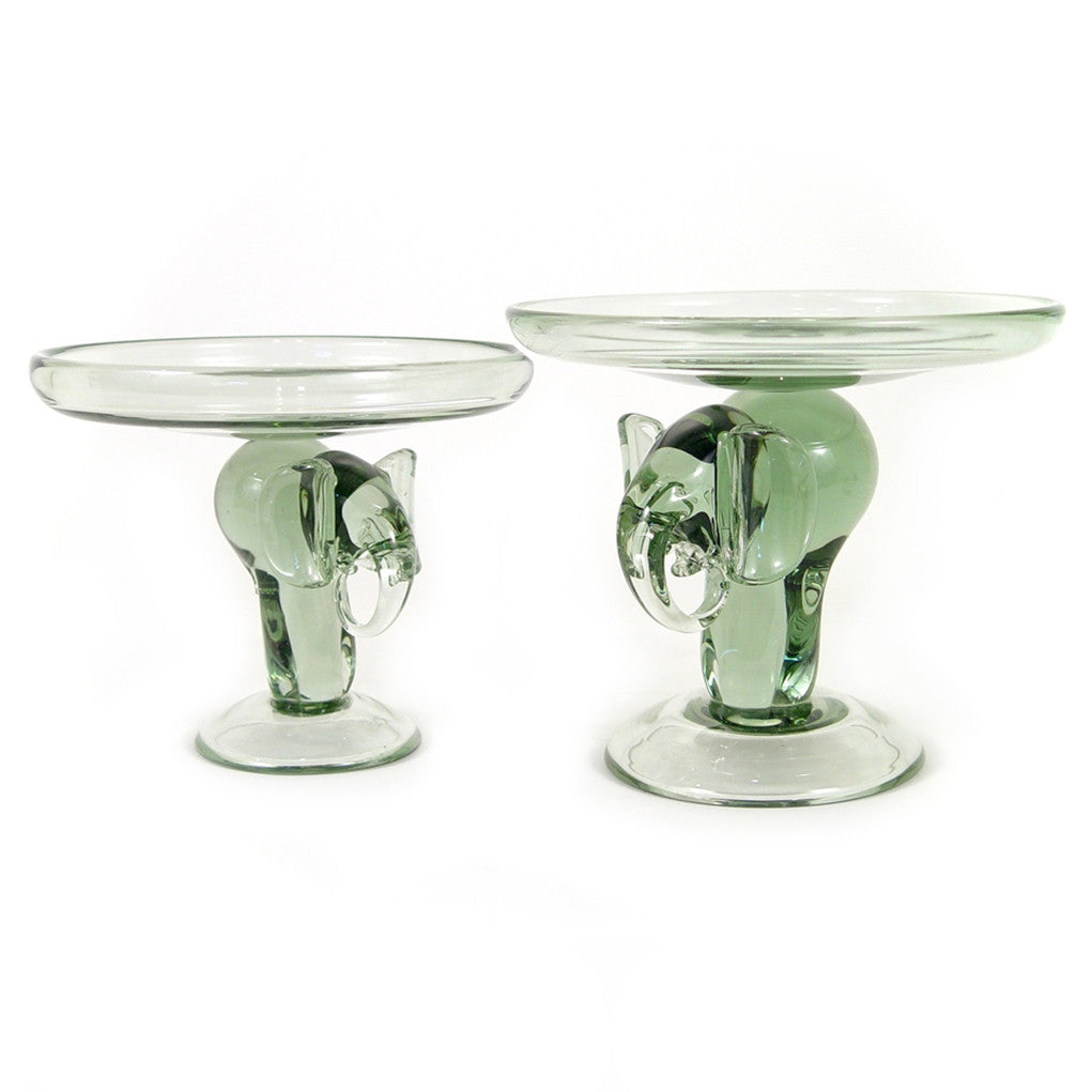 Recycled Glass Elephant Cake Plate