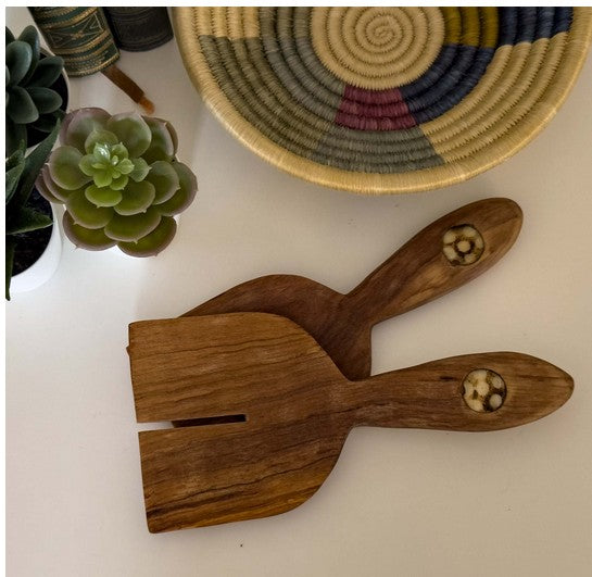 Paddle Shaped Salad Server Set
