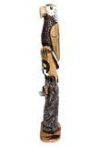 Painted Eagle and Bear Spirit Totem Sculpture