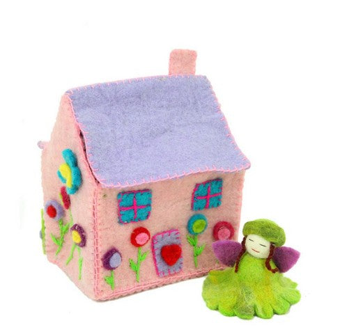 Pink Flower Fairy House