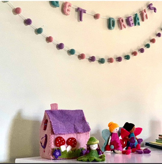 Pink Flower Fairy House