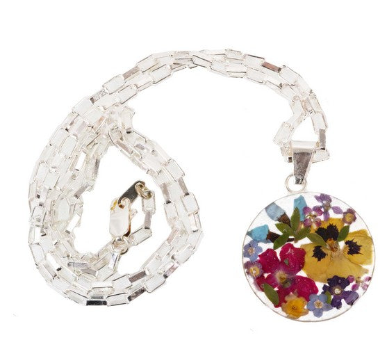 Pressed Bouquet Pendant Necklace