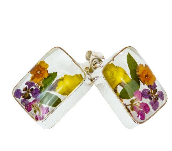 Pressed Mixed Flower Earrings