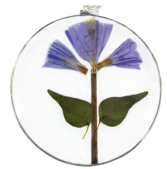 Pressed Purple Tree Dangle Earrings