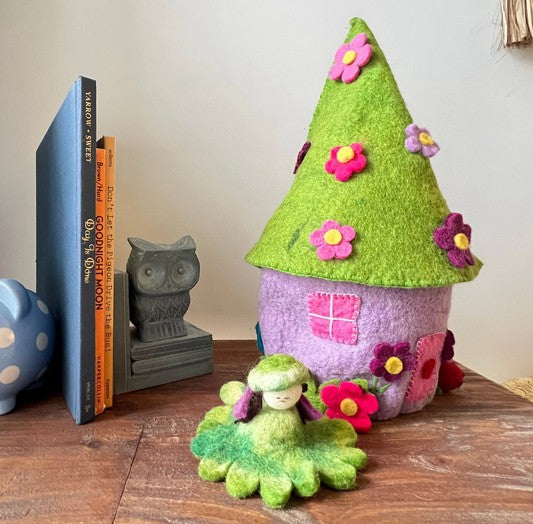 Purple Flower Fairy House
