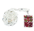 Pressed Mixed Flowers Pendant with Alpaca Silver Chain