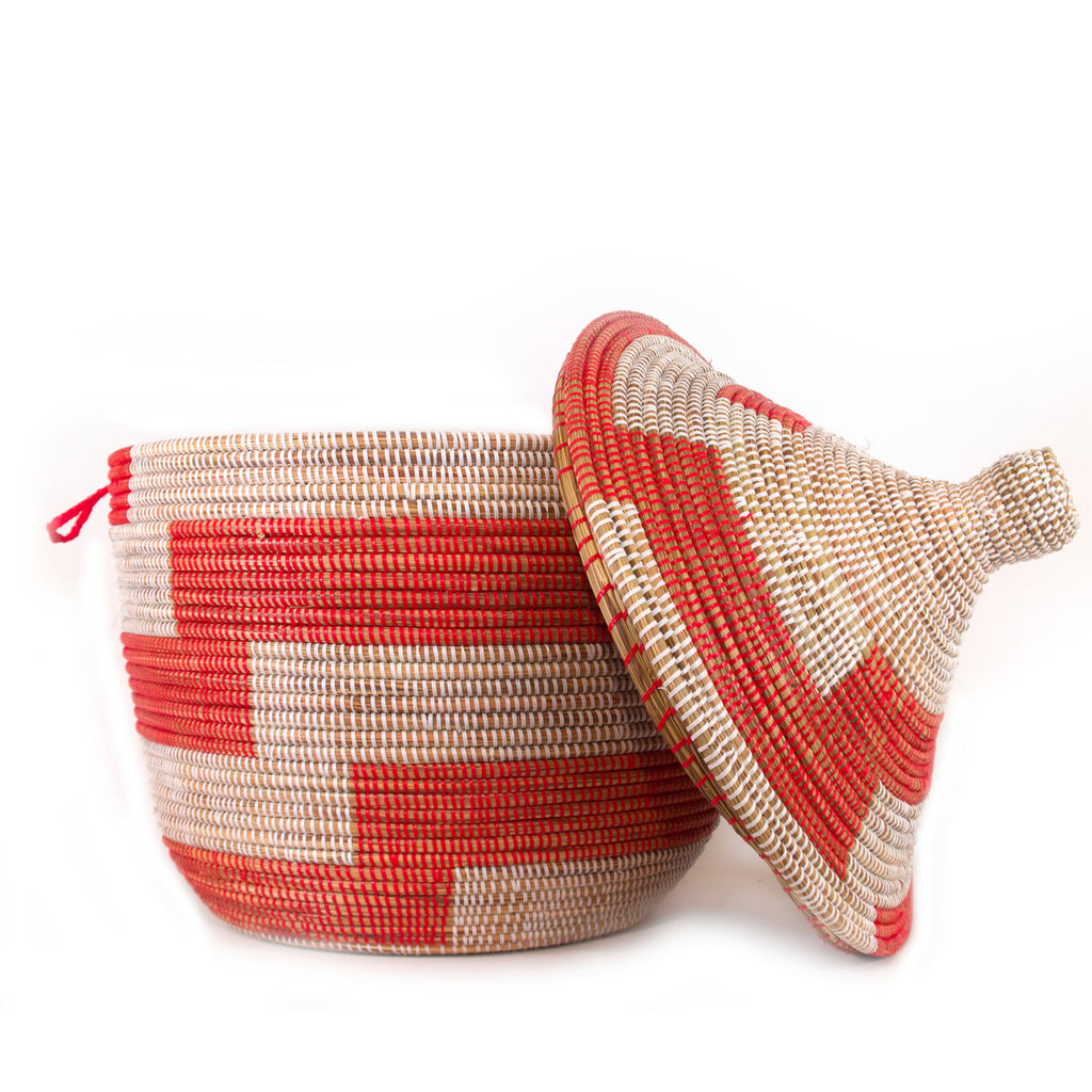 Red Geometric Basket