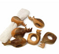 Rhino Mahogany Napkin Rings Set of 6