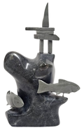Native Alaskan Carved Shark Sculpture