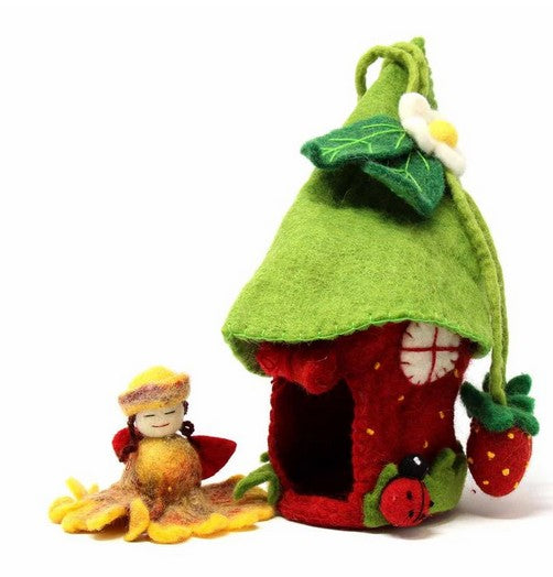 Strawberry Flower Fairy House