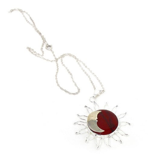 Sun and Moon Red Jasper Pendant
