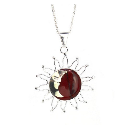 Sun and Moon Red Jasper Pendant