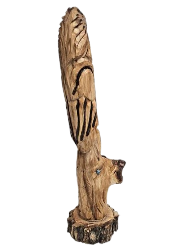 Eagle and Bear Spirit Totem Sculpture