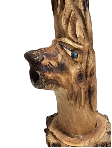 Eagle and Bear Spirit Totem Sculpture