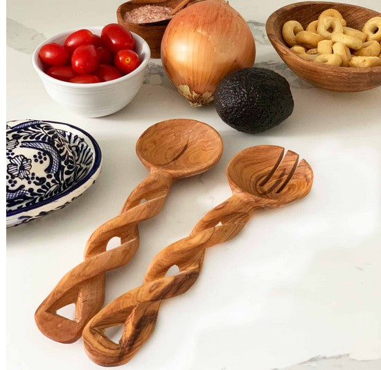 Braided Salad Server Set