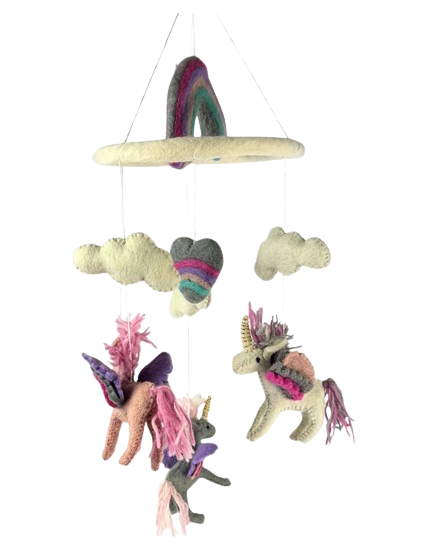 Rainbow Unicorn Nursery Mobile