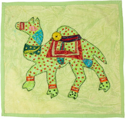 Upcycle Camel Patchwork Pillow Case