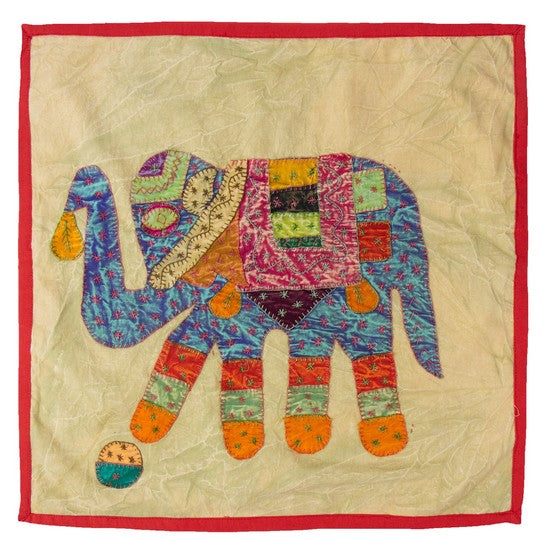 Upcycle Elephant Patchwork Pillow Case