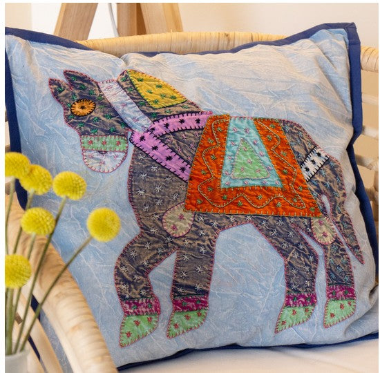 Upcycle Horse Patchwork Pillow Case