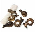 Zebra Mahogany Napkin Rings Set of 6